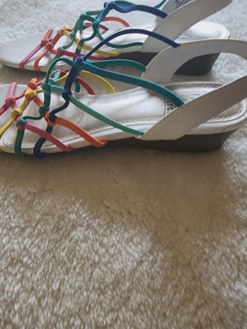 Impo stretch women's multicolor strappy slingback sandals Size 6 Comfort Wedge - Picture 2 of 4